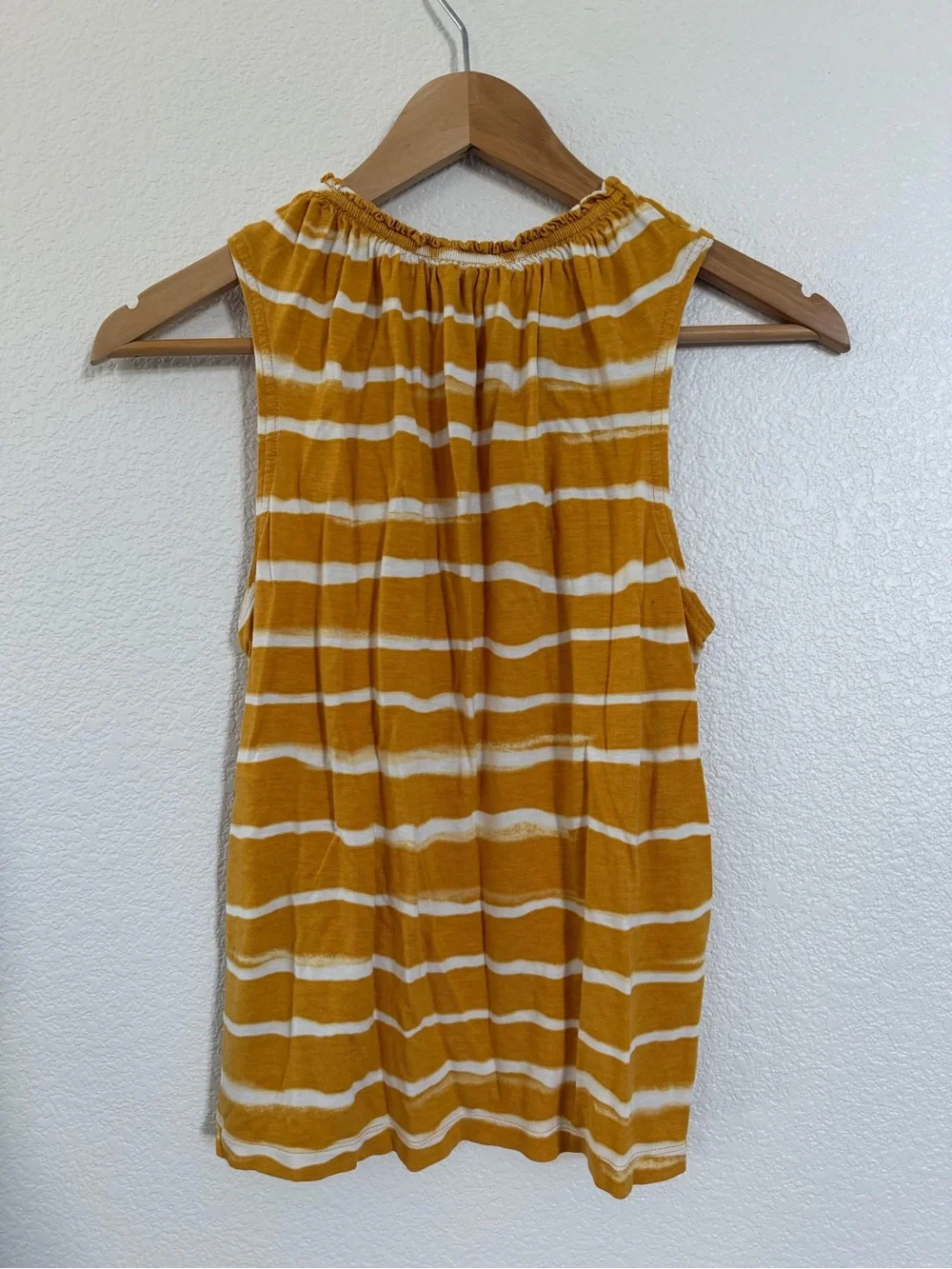 Simply Vera Vera Wang Mustard and White Striped Tank - Picture 5 of 5